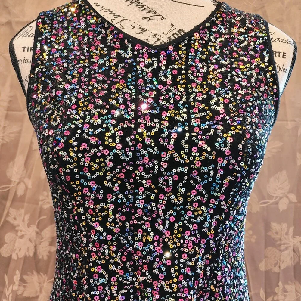 Zunie Girls Sequin Skater Dress, Size 12, Used
